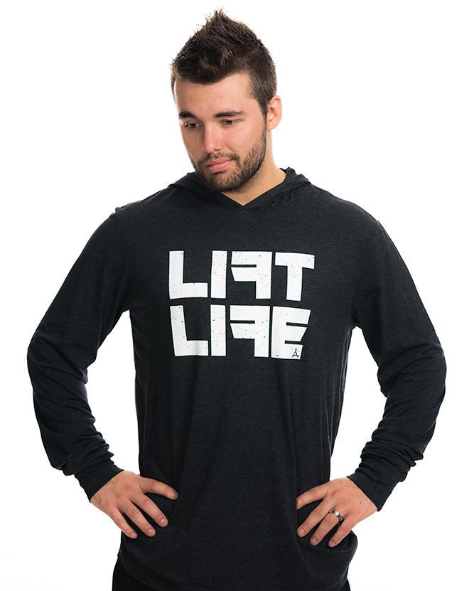 "LIFT LIFE" Long Sleeve Jersey Hooded Tee - Twisted Gear, Inc.